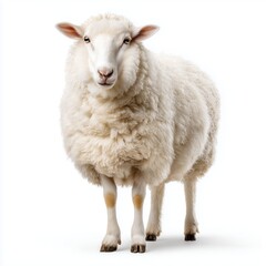 Majestic White Sheep Portrait , isolated on white background png