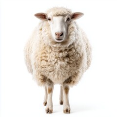 Fluffy White Sheep Portrait , isolated on white background png