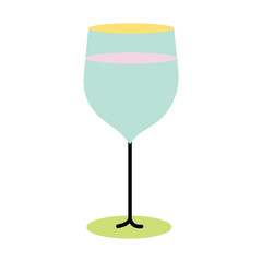 Colorful wine glass icon vector illustration,Celebration and party drink symbol in modern flat design