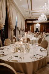 Winter wedding table settings