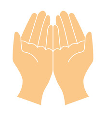 Obraz premium Praying hands icon vector illustration,Muslim prayer (Dua) gesture in flat design