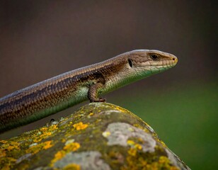Fototapeta premium Close-up lizard on rock
