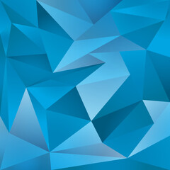 Abstract Geometric Polygon Low Poly Background Modern Chaotic Triangle Texture Design Template Vector Graphic Blue Ice Crystal Water Art Mosaic Wallpaper