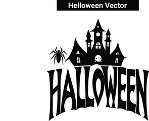 helloween home black vector,Happy Halloween vector lettering. Handwritten text design. Vector on white background