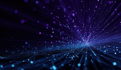 Fototapeta premium Deep-space, radiating light beams and particles