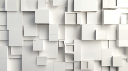 Obraz premium Abstract White Square Layers with Depth and Shadow