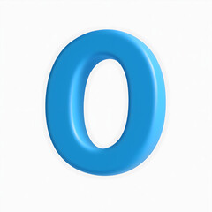 Blue 3D Letter O Isolated on White Background