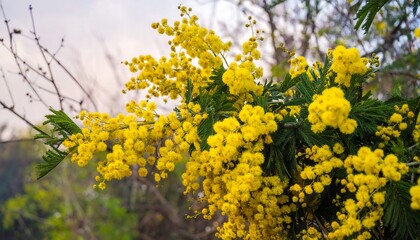 Obraz premium Cluster of bright yellow blossoms