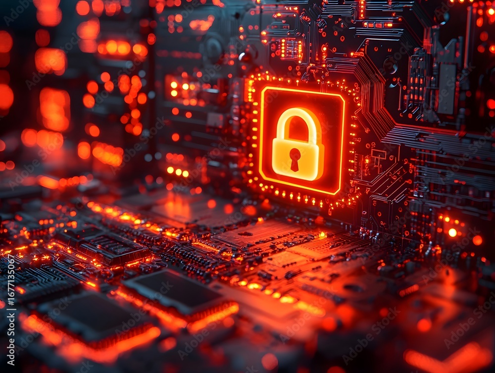 Poster cybersecurity defense system responding to a hacking attempt