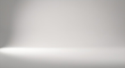 Abstract empty white and grey gradient studio background with soft light effect