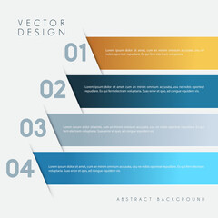 Modern Four Steps Infographic Layout Vector Design with Numbered Options, Horizontal Geometric Banners, and Cut Paper Style for Business Presentation and Workflow Process 