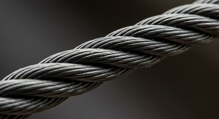 Strong Industrial Steel Cable Detail.