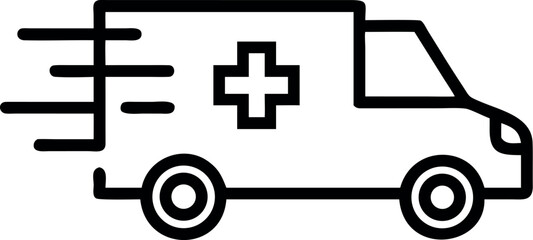Obraz premium Ambulance line art Vector. Fast Response ambulance icon vector