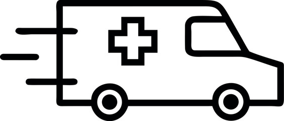 Obraz premium Ambulance line art Vector. Fast Response ambulance icon vector