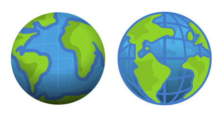 Globe Icon with Continents