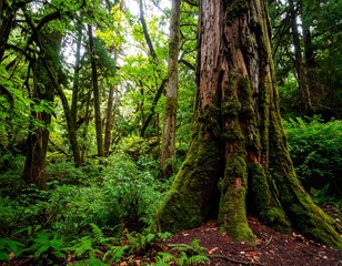 Lush Forest Trunk View