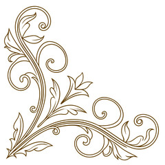 Vector art of vintage floral corner ornament, a decorative vector design element for wedding invitations, cards, and scrapbook projects with an elegant and classic style