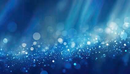 Deep blue background with swirling light bokeh