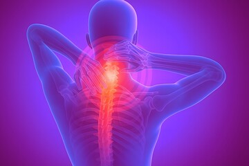 3d rendered illustration of a back painful shoulder