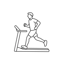 running man vector,illustration of a man running on a treadmill, gym icon, gym line icon, fitness icon, cardio icon 