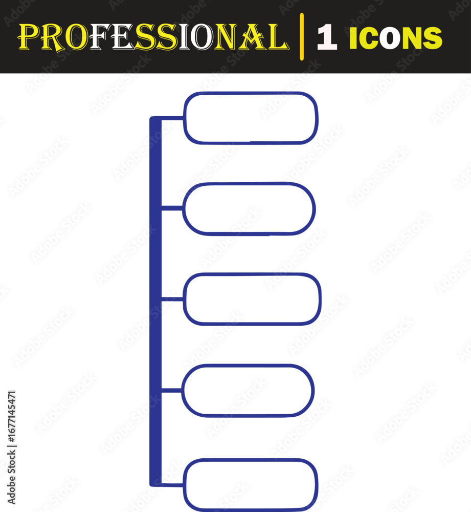 Aufkleber vector art of flowchart diagram presenting a list of process steps, ideal for illustrating data stru