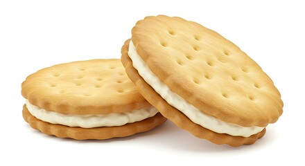 Delicious Oval Shaped Cream Filled Sandwich Cookies Perfect for Snacks and Celebrations