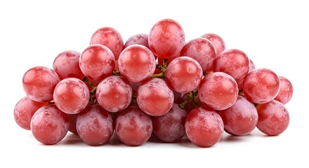 Fototapeta premium Fresh Ripe Red Grapes Pile Isolated on White Background Healthy Food