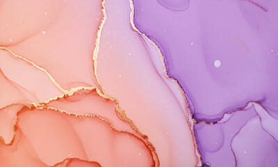 Gold, Lavender, and Peach Soft Flowing Swirls