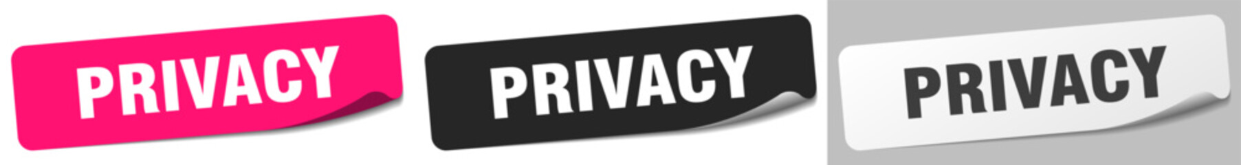 privacy sticker. privacy sticker set on white background