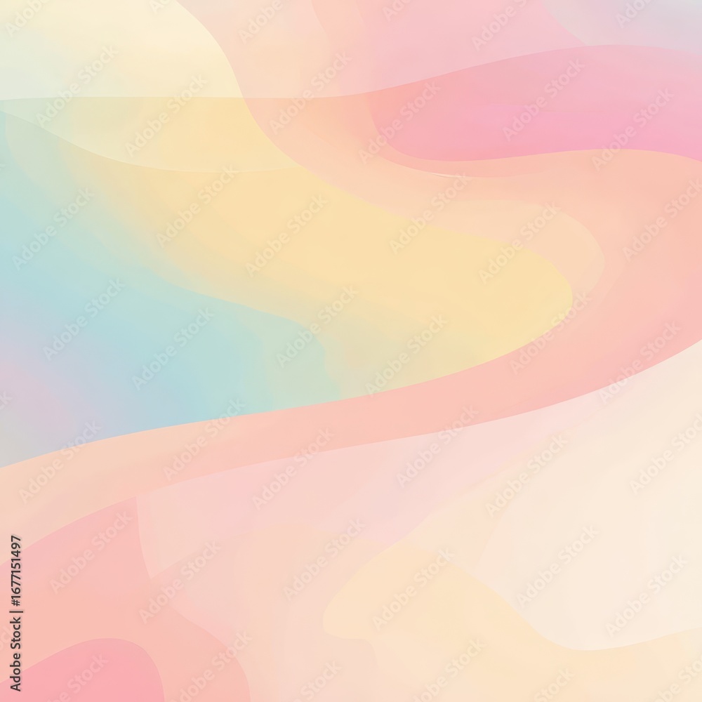 Poster soft pastel swirls with gentle blend of colors and textures in abstract format