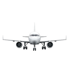Front View of a Modern Airplane for Aviation and Travel Related Use isolated [Transparent Background PNG].