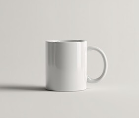 Obraz premium Blank white mug against a plain white background. Simple, clean, and minimalist