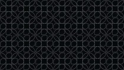 Elegant seamless geometric pattern. This intricate vector background features a decorative grid of interlocking squares and circles, creating a sophisticated and luxurious texture