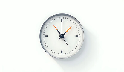 Analog clock showing ten past ten isolated on white background