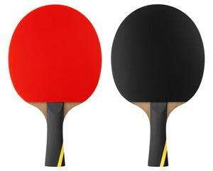 Ping Pong Paddle, racket isolated on white background, full depth of field