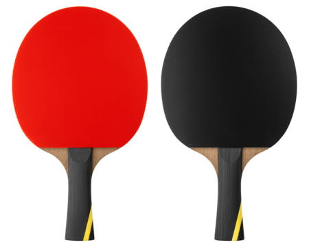 Ping Pong Paddle, racket isolated on white background, full depth of field