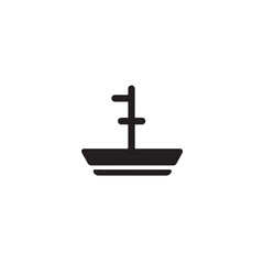Boat Icon Symbol Black and White Illustration Nautical Ship Sail Marine Ocean Travel Vector