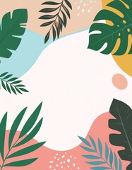 Tropical Leaves and Organic Shapes Illustration with a Fresh, Natural Vibe