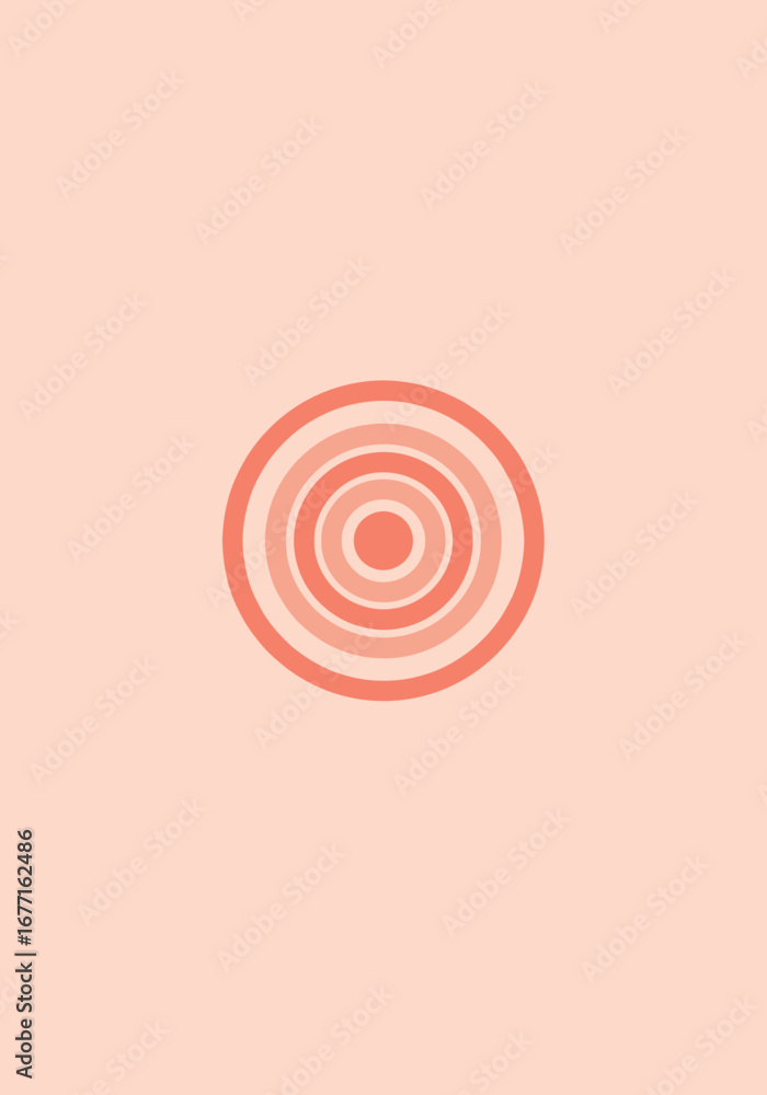 Poster minimalist circle concentric target style background design illustration graphic element