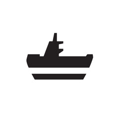 Boat Icon Symbol Black and White Illustration Nautical Ship Sail Marine Ocean Travel Vector