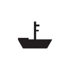 Boat Icon Symbol Black and White Illustration Nautical Ship Sail Marine Ocean Travel Vector