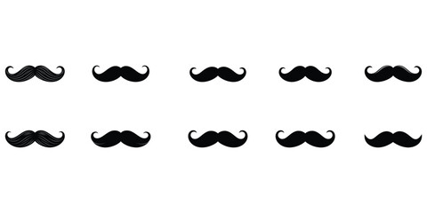 Mustache Icon Set Vector Design