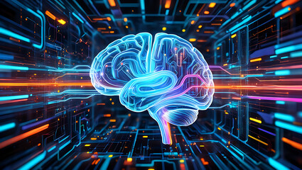 Unlock brilliant insights with this futuristic brain interface, ideal for cutting-edge technology projects and modern science presentations