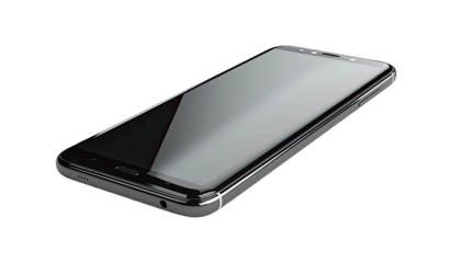 A dark gray smartphone