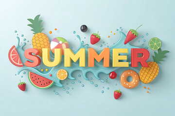 Get ready for summer fun with vibrant tropical fruits and playful splash designs for your next summer marketing campaign or seasonal promotion
