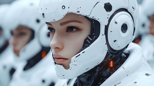 Future Warfare Technology - Fully Armed Combat Robot Troops and Heavy War Machinery, Sci-Fi Smart Mechs and High-Tech Military Equipment, 3D Rendered Battlefield Scene