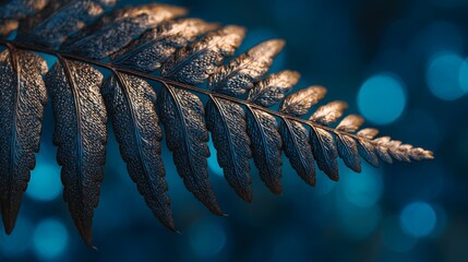 Atmospheric Nature Detail with Fern Leaf in Dark Tones and Soft Focus Light