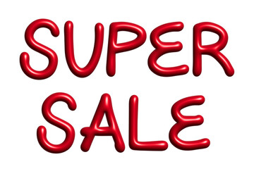 Super sale lettering 3d word Template for marketing ad, print, web, banner, poster, flyer