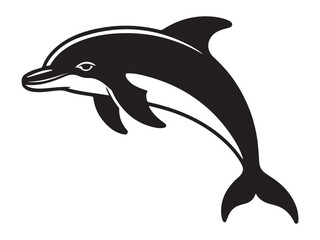 Naklejka premium Silhouette of a Dolphin Leaping