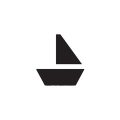 Boat Icon Symbol Black and White Illustration Nautical Ship Sail Marine Ocean Travel Vector